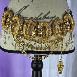 VTG Captiva Gold-Tone Chain Statement Belt